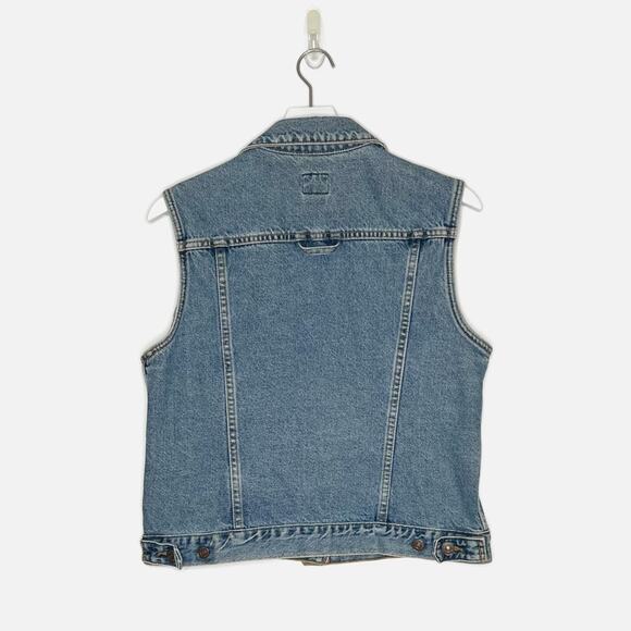 Vintage 90s Y2K Levi's Denim Blue Jean Vest Stonewashed Relaxed Fit Large Unisex - Picture 4 of 12